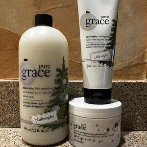 Philosophy Pure Grace Jumbo Shower Gel , Hand Creme and Salt Scrub! NEW